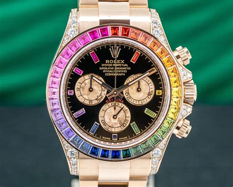 rolex daytona rainbow black dial|Rolex daytona black dial price.